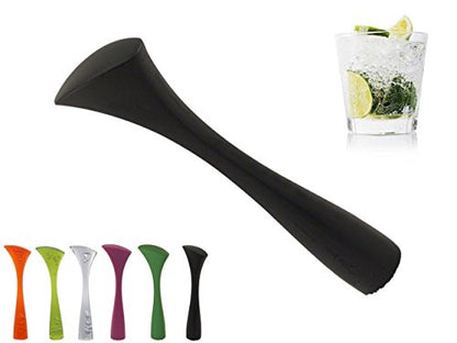 Cocktail Plastic Drinks Muddler Chabrias Ltd, 21 cm Long (Ergonomic Ribbed, Black) - Premium Kitchen from Chabrias Ltd - Just £9.99! Shop now at Chabrias Ltd