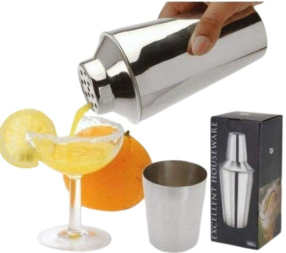 3 Piece Manhattan Cocktail Shaker set (28 oz / 795ml - 26cm Tall) Stainless Steel Cocktail Shaker with Built in Strainer - Premium Kitchen from Chabrias Ltd - Just £8.99! Shop now at Chabrias Ltd