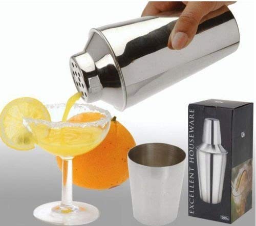 3 Piece Manhattan Cocktail Shaker set (28 oz / 795ml - 26cm Tall) Stainless Steel Cocktail Shaker with Built in Strainer - Premium Kitchen from Chabrias Ltd - Just £8.99! Shop now at Chabrias Ltd