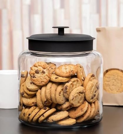 Chabrias Ltd Glass Jar with Metal Black Lid and Handle - Stylish Storage Solution - Premium Home from Chabrias Ltd - Just £17.99! Shop now at Chabrias Ltd