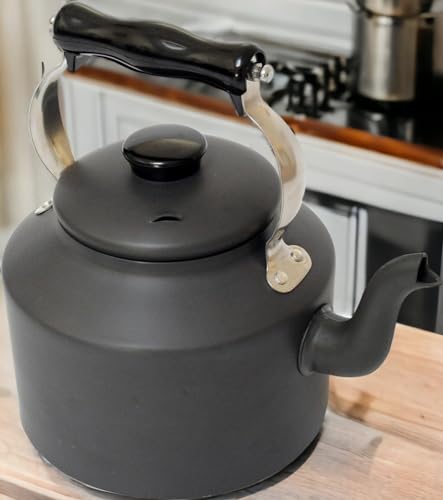 Traditional Style Hard Anodised Kettle UK Made - Ergonomically Designed Handle - Suitable for Gas, Electric, Induction, Log Burners and AGA cookers (3 litre) - Premium STOVETOP_KETTLE from Chabrias Ltd - Just £79.99! Shop now at Chabrias Ltd