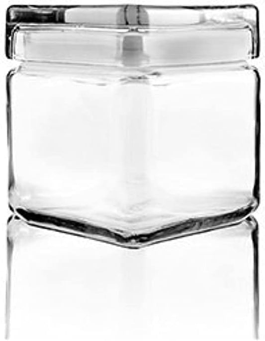 Chabrias Ltd Square Stackable Glass Storage Jars With Lids, Food Container, Food Storage, Kitchen Storage Containers, Coffee, Sugar, Tea Containers, Pantry Storage Containers - Premium Home from Chabrias Ltd - Just £13.29! Shop now at Chabrias Ltd