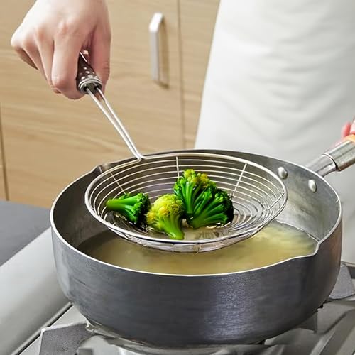 Chabrias Ltd Stainless Steel Strainer Fat Skimmer Ladle with Ergonomic Handle Wire Skimmer Spoon with Spider Mesh Filter for Frying, Straining, and Skimming – Heavy Duty - Premium Kitchen from Chabrias Ltd - Just £6.99! Shop now at Chabrias Ltd