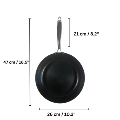 Chabrias Aluminium Stainless Steel Chef Pan 10"/26cm Frying Pan Non Stick Cooking Pan Tri-Ply Compatible with All Heat Sources Inc Induction PFOA-Free British Made (Non Stick) - Premium Kitchen from Chabrias Ltd - Just £38.59! Shop now at Chabrias Ltd