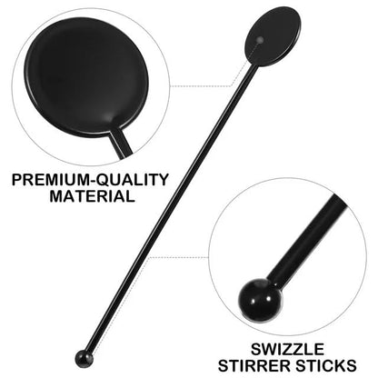 Clear UK Made Reusable Plastic Cocktail Disk Stirrers - Premium Quality Stir Sticks for Mixing and Garnishing Drinks - Premium Kitchen from Chabrias Ltd - Just £8.99! Shop now at Chabrias Ltd