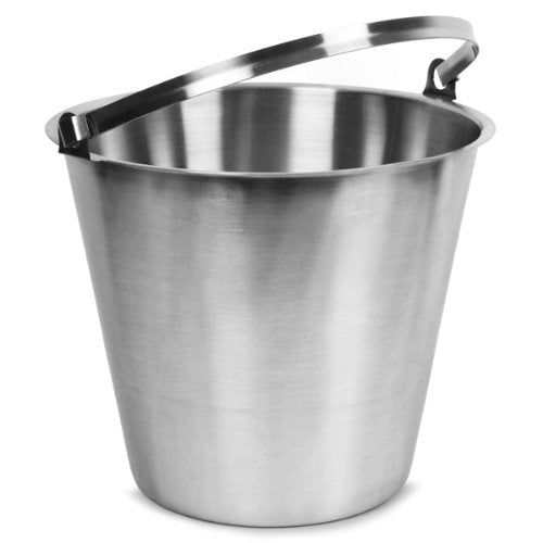 drinkstuff Stainless Steel Bucket 12ltr | Stainless Steel Pails, Metal Bucket, Food Bucket, Kitchen Bucket | All Purpose Bucket - Premium Home from bar@drinkstuff - Just £24.99! Shop now at Chabrias Ltd