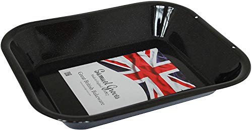 Samuel Groves 2X 28cm Vitreous Enamel Roasting Pan, Made in England by Chabrias LTD, Black, GBB047594/2 - Premium Home from Chabrias Ltd - Just £16.99! Shop now at Chabrias Ltd