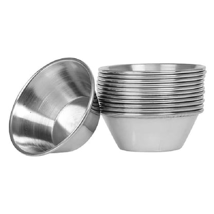 12 Pack Stainless Steel Condiment Sauce Ramekin Cups - Premium Kitchen from Chabrias Ltd - Just £8.99! Shop now at Chabrias Ltd