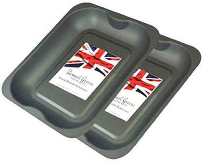 28cm 2X Roasting Baking Tray Pan Small Single Portion Non Stick Made in England - Premium Kitchen from Chabrias Ltd - Just £9.99! Shop now at Chabrias Ltd