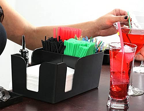 Chabrias Ltd Plastic Classic Bar Caddy Black, Bar Storage, Bar Organiser, Bar Condiment Caddy, Napkin Holder, Straw Holder - Premium Kitchen from Chabrias Ltd - Just £79.99! Shop now at Chabrias Ltd