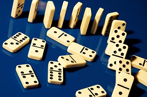 Dominoes- double six, plastic,black spots,spinners-00121 - Premium Toy from Chabrias Ltd - Just £9.99! Shop now at Chabrias Ltd