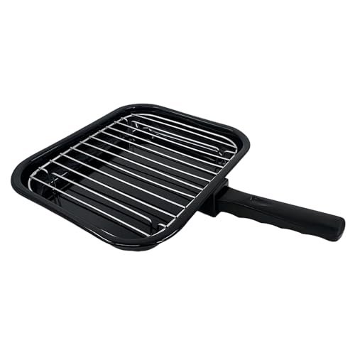 Vitreous Enamel Grill Pan & Handle, Wire Rack UK Made - Premium Kitchen from Samuel Groves - Just £23.99! Shop now at Chabrias Ltd