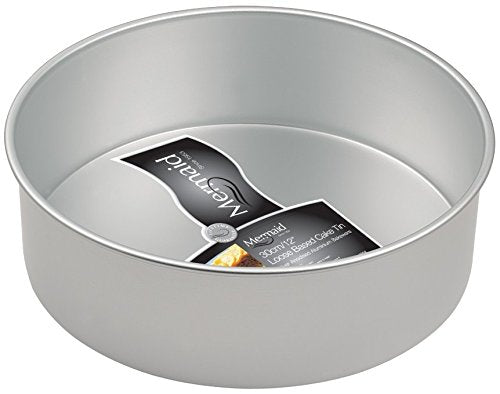 Mermaid Silver Anodised Aluminium Round Loose Based Cake Tin Made in England - Premium Kitchen from Mermaid - Just £16.15! Shop now at Chabrias Ltd