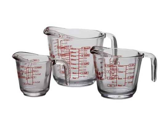 Chabrias 3-Piece Measuring Cup Set, Set of 3, Clear Set Contains: (1) 1-Cup Glass Measuring Cup, (1) 2-Cup Glass Measuring Cup and (1) 4-Cup Glass Measuring Cup Glass Measuring Cups are Tempered - Premium Kitchen from Chabrias Ltd - Just £23.74! Shop now at Chabrias Ltd