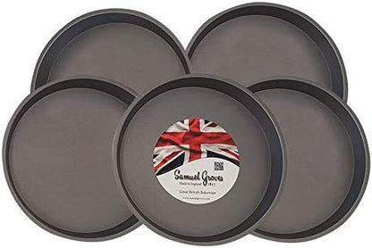 Samuel Groves 5X Victoria Sandwich Cake Tin Pan 8" (20cm) Superior Double Coated Non Stick, Fixed Base, Made in England - Premium Kitchen from Chabrias Ltd - Just £12.99! Shop now at Chabrias Ltd