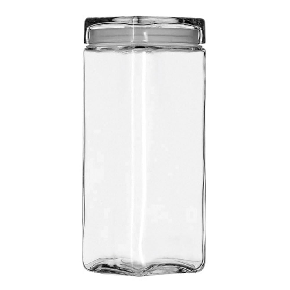 Chabrias Ltd Square Stackable Glass Storage Jars With Lids, Food Container, Food Storage, Kitchen Storage Containers, Coffee, Sugar, Tea Containers, Pantry Storage Containers - Premium Home from Chabrias Ltd - Just £13.99! Shop now at Chabrias Ltd