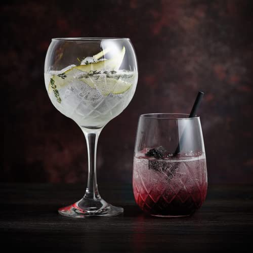 Borgonovo Rococo Stemmed Gin Glass, Gin Glasses, Aperol Spritz Glasses, Gin & Tonic Glass, Gin Gifts, Gin Lovers, Cocktail Glasses, Gin Glasses Set of 4, Gift Box 19oz / 539ml Pack of 4 - Premium Kitchen from Borgonovo - Just £15.19! Shop now at Chabrias Ltd