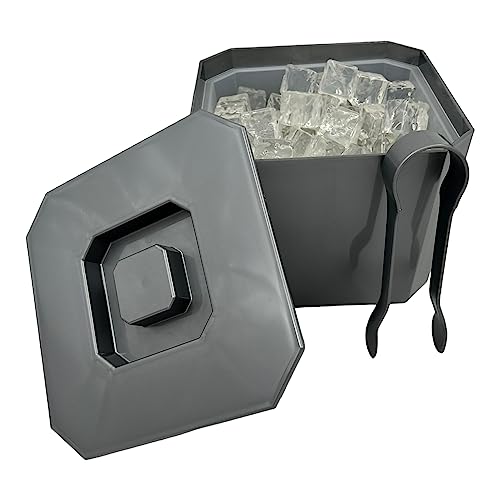 Ice Bucket with Lid, BPA Free, 4.5 Litre Octagonal & Double Walled Insulation, Made in England, Perfect for Home Bars, Pubs, Restaurants, BBQs and Picnics - Premium Kitchen from Chabrias Ltd - Just £14.95! Shop now at Chabrias Ltd