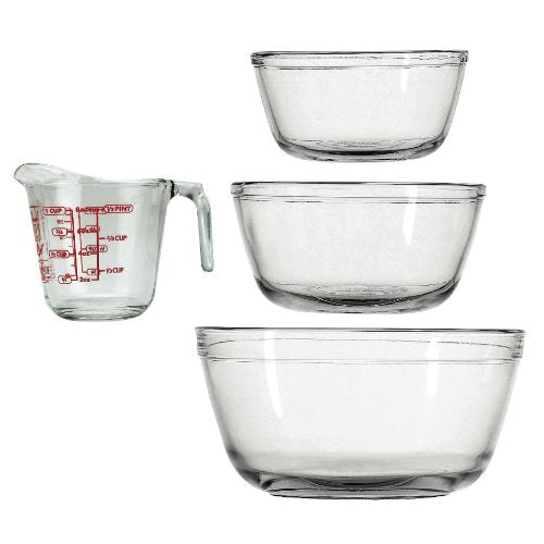 Anchor Hocking 4-Piece Mixing Bowls and Measuring Cup Set - Premium Home from Chabrias Ltd - Just £69.99! Shop now at Chabrias Ltd