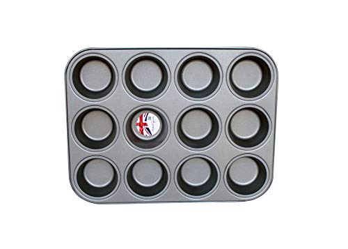 Samuel Groves 12 Non Stick Yorkshire Pudding Fairy Muffin Cake Tray Made in England - Premium Kitchen from Chabrias Ltd - Just £9.99! Shop now at Chabrias Ltd