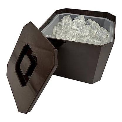 Ice Bucket with Lid, BPA Free, 4.5 Litre Octagonal & Double Walled Insulation, Made in England, Perfect for Home Bars, Pubs, Restaurants, BBQs and Picnics - Premium Kitchen from Chabrias Ltd - Just £14.95! Shop now at Chabrias Ltd