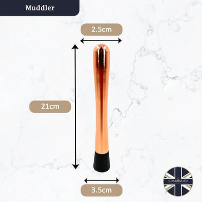 Chabrias Ltd Bar Muddler, Spoon, Stainless Steel Copper Finish, Cocktail Accessories & Tools - Premium Home from Chabrias Ltd - Just £5.69! Shop now at Chabrias Ltd