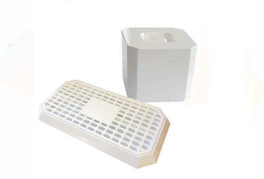 Octagonal Plastic Drip Tray & Ice Bucket Essential White - Premium Home from Chabrias Ltd - Just £14.24! Shop now at Chabrias Ltd