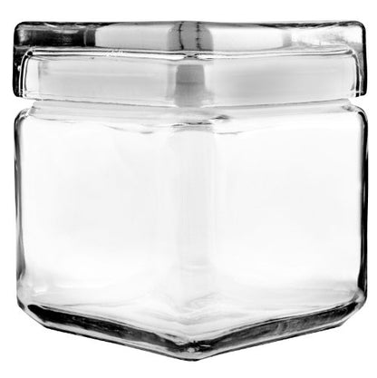 Anchor Hocking Stackable Jars with Glass Lid, Set of 2 - Premium Kitchen from Chabrias Ltd - Just £49.99! Shop now at Chabrias Ltd