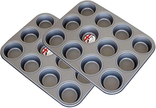 Samuel Groves 2X 12 Muffin Fairy Cake Mince Pie Yorkshie Pudding Tray Non Stick Made in England - Premium Home from Chabrias Ltd - Just £14.99! Shop now at Chabrias Ltd