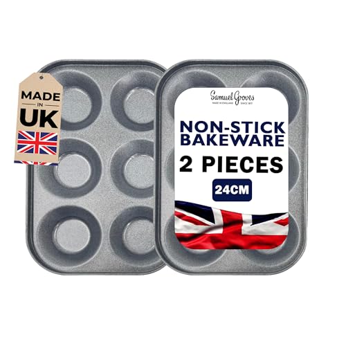 2 x 6 Hole Yorkshire Pudding / Cake Tray (24cm) - Premium Kitchen from Samuel Groves - Just £9.99! Shop now at Chabrias Ltd