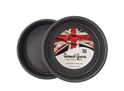 Samuel Groves 2 x Round Victoria Sandwich Sponge Cake Tin Straight Sided Deep Pan Fixed Base, Superior Double Coated Non Stick, UK Made - Premium Kitchen from Samuel Groves - Just £8.49! Shop now at Chabrias Ltd