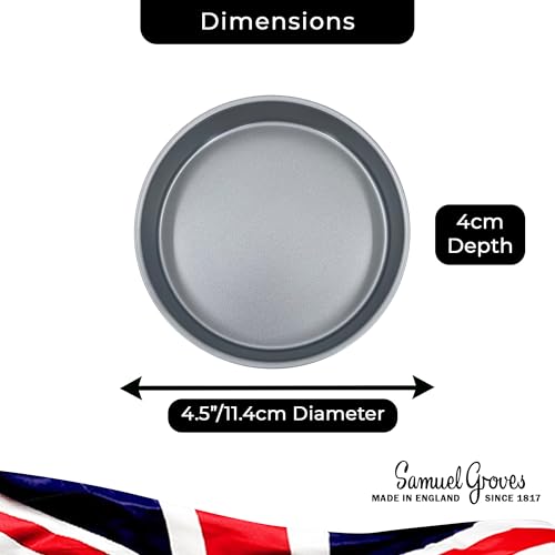 2 x Non-Stick Deep Round Pie Tin (4.5 inch) - Premium Kitchen from Samuel Groves - Just £9.49! Shop now at Chabrias Ltd