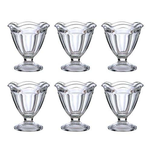 Anchor Hocking 575GU 6 x Milkshake Ice Cream Sundae Dishes Bowls Glasses Footed Stem - Premium Home from Anchor Hocking - Just £16.14! Shop now at Chabrias Ltd