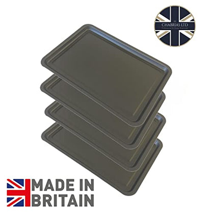 Chabrias Set of 4 Oven Baking Trays, 32 x 22 cm Double Non-Stick Coating, British Made - Premium Kitchen from Chabrias Ltd - Just £12.99! Shop now at Chabrias Ltd