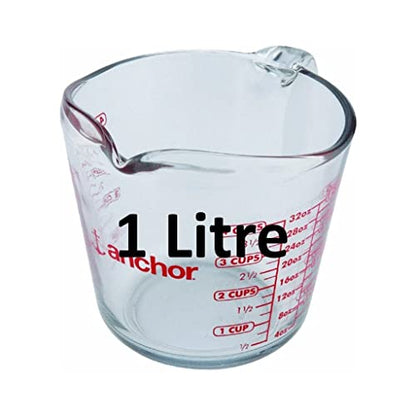 Anchor Hocking Measuring Jug, 1.0 Litre Tempered Glass - Premium Home from Chabrias Ltd - Just £11.98! Shop now at Chabrias Ltd