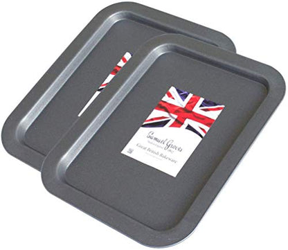 2X 36cm Large Baking Roasting Oven Tray Superior Double Coated Non Stick Made in England - Premium Kitchen from Chabrias Ltd - Just £12.99! Shop now at Chabrias Ltd