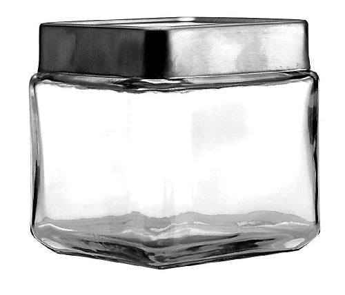 Anchor Hocking Stackable Jars with Brushed Aluminum Lid - Premium Kitchen from Anchor Hocking - Just £47.49! Shop now at Chabrias Ltd