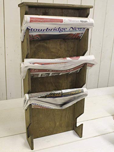 Wooden Newspaper Magazine Rack Dark Oak - by Chabrias Ltd - Premium Home from Chabrias Ltd - Just £39.99! Shop now at Chabrias Ltd