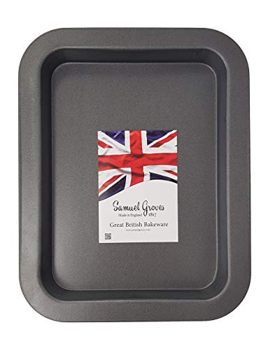 33cm Roasting Baking Tin Tray Superior Double Coated Non Stick, Made in England - Premium Kitchen from Chabrias Ltd - Just £7.99! Shop now at Chabrias Ltd