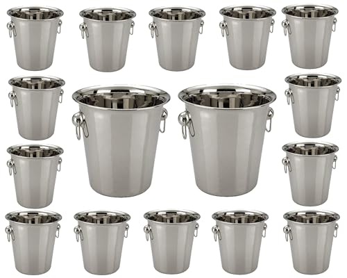 Chabrias Ltd Champagne Wine Ice Bucket 5 Litre in High Polished Stainless Steel (16 Pack) - Premium Kitchen from Chabrias Ltd - Just £139.99! Shop now at Chabrias Ltd