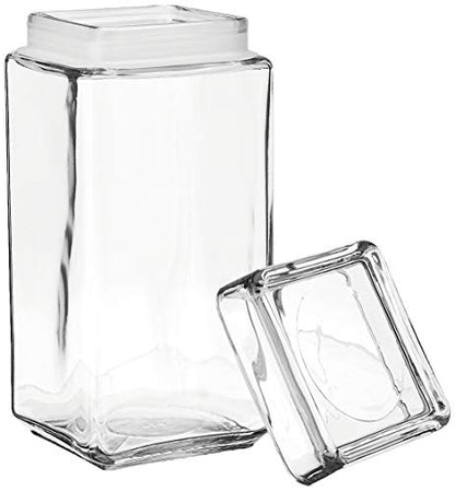 Anchor Hocking Stackable Jars with Glass Lid, Set of 2 - Premium Kitchen from Chabrias Ltd - Just £49.99! Shop now at Chabrias Ltd