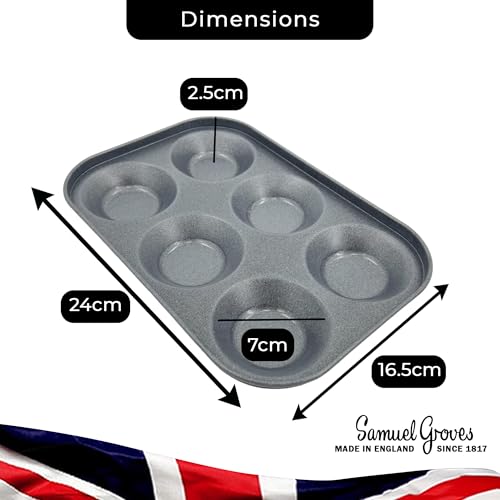 Non-Stick Bun Tray / Yorkshire Pudding Oven Tray – Small 6 Cup (2 Piece Set) - Premium Kitchen from Chabrias Ltd - Just £12.99! Shop now at Chabrias Ltd