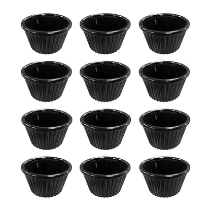 Chabrias Pack of 12 Fluted Traditional Melamine Ramekins Condiment Pots, Sauce Ramekins, Dip Bowls, Tough Plastic Sauce Pots, Made in England - Premium Kitchen from Chabrias Ltd - Just £8.49! Shop now at Chabrias Ltd