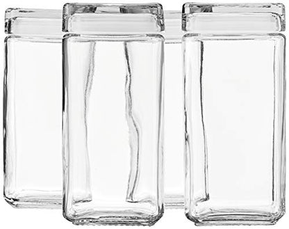 Anchor Hocking Stackable Jars with Glass Lid, Set of 2 - Premium Kitchen from Chabrias Ltd - Just £49.99! Shop now at Chabrias Ltd