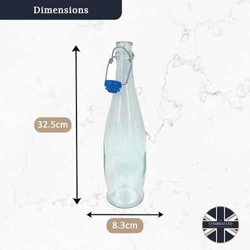 Chabrias Ltd Traditional Glass Water Bottle with Swing Top, 1 Litre (1000 ml) – Ceramic Stopper, Airtight Seal - Premium Home from Chabrias Ltd - Just £5.99! Shop now at Chabrias Ltd