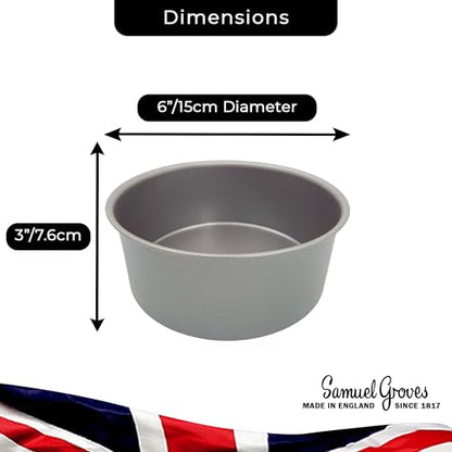 2 x Deep Round Cake Tin (6 Inch) - Premium Kitchen from Samuel Groves - Just £10.99! Shop now at Chabrias Ltd