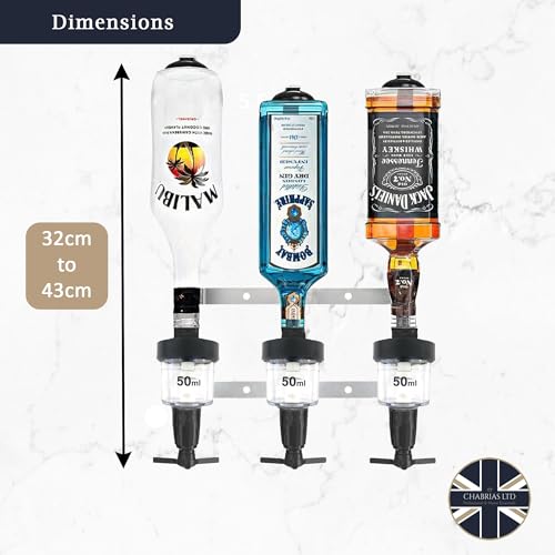 Chabrias Ltd Professional 1/2/4/6 Bottle Optics for Spirits - UK Made Bar Butler Shot Measure Bracket Alcohol Wine Upside Down Drink Dispenser Home bar Garage Man cave - Premium Home from Chabrias Ltd - Just £24.99! Shop now at Chabrias Ltd