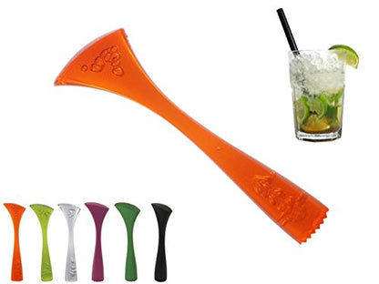 Cocktail Plastic Drinks Muddler Chabrias Ltd, 21 cm Long (Ergonomic Ribbed, Orange) - Premium Kitchen from Chabrias Ltd - Just £9.99! Shop now at Chabrias Ltd