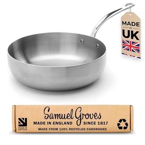 Samuel Groves - Stainless Steel Tri-Ply Chefs Pan, Suitable for All Hobs - Made in England - Premium Kitchen from Samuel Groves - Just £96.90! Shop now at Chabrias Ltd