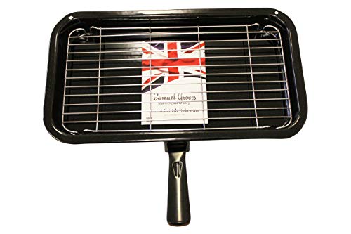 Samuel Groves Vitreous Enamel 41cm, Grill Pan & Handle, Made in England by Chabrias LTD - Premium Home from Chabrias Ltd - Just £16.99! Shop now at Chabrias Ltd